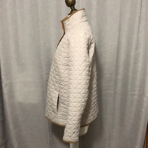 Gorgeous NWOT LANDS’ END Prima Loft Pull Over-S 6-8) Light Stone/Tan Trim-Snaps - Picture 6 of 17